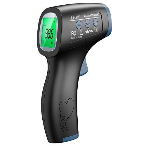 LPOW Thermometer for Adults, Non Contact Infrared Digital Thermometer for Fever, Body Thermometer and Surface Thermometer 2 in 1 Dual Mode